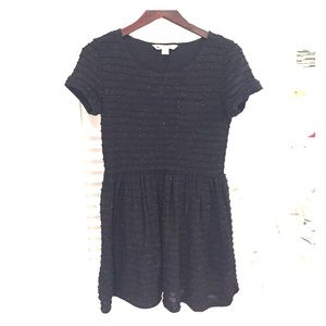 Anthropologie black rainbow flecked dress Small